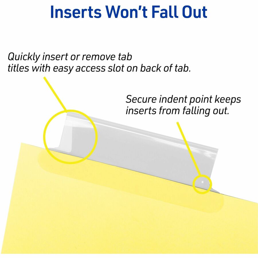 Insertable Big Tab Dividers, 5-Tab, Double-Sided Gold Edge Reinforcing, 11 x 8.5, Buff, Clear Tabs, 24 Sets