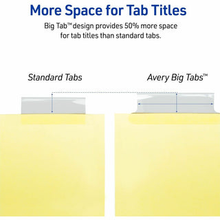 Insertable Big Tab Dividers, 5-Tab, Double-Sided Gold Edge Reinforcing, 11 x 8.5, Buff, Clear Tabs, 24 Sets