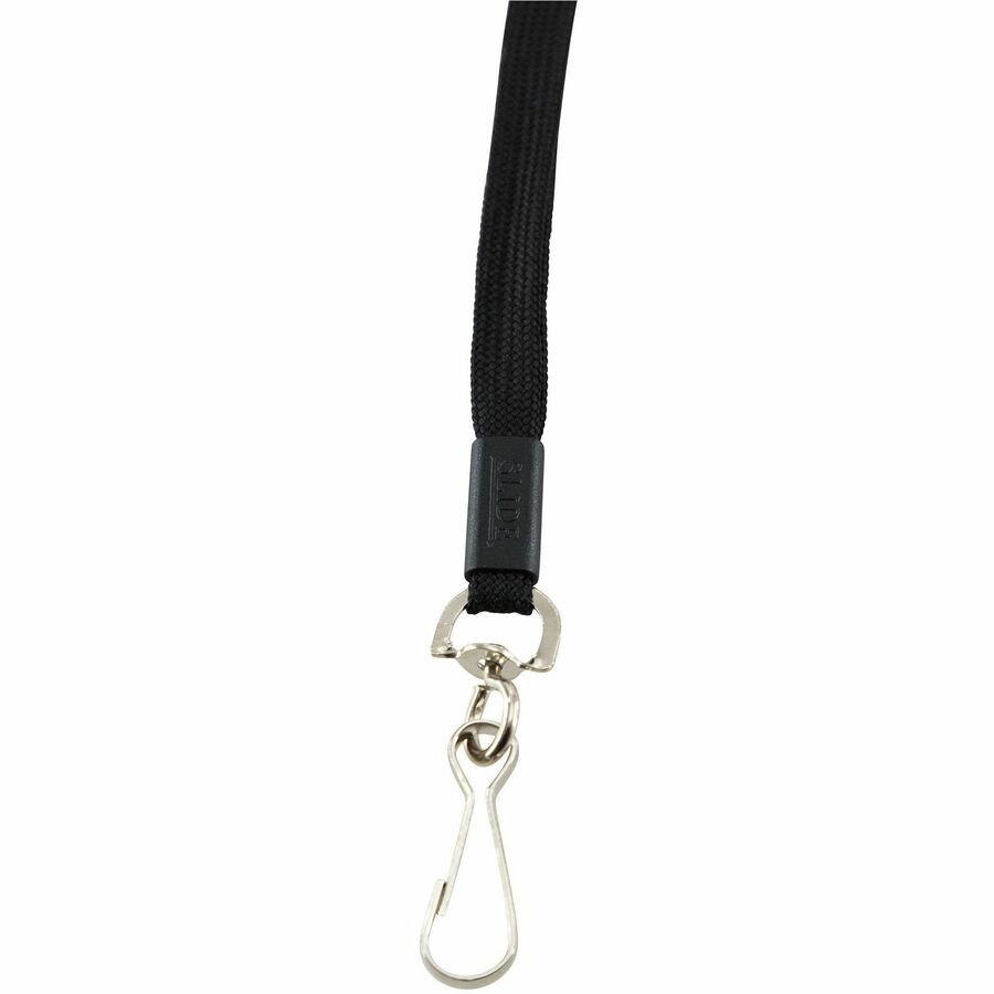 SICURIX Plastic Hook Breakaway Lanyard - 12 / Pack - 36" Length - Black - Nylon, Plastic, Steel
