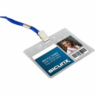 SICURIX Vinyl Punched ID Badge Holders - Horizontal - Horizontal - 2.5" x 3.5" x - Vinyl - 50 / Pack - Clear
