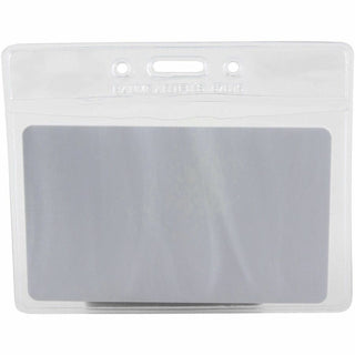 SICURIX Vinyl Punched ID Badge Holders - Horizontal - Horizontal - 2.5" x 3.5" x - Vinyl - 50 / Pack - Clear