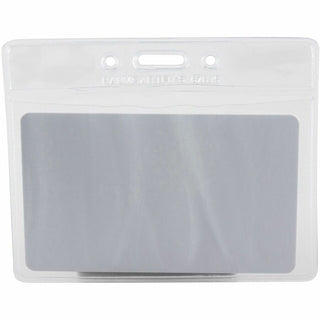 SICURIX Vinyl Punched ID Badge Holders - Horizontal - Horizontal - 2.5" x 3.5" x - Vinyl - 50 / Pack - Clear