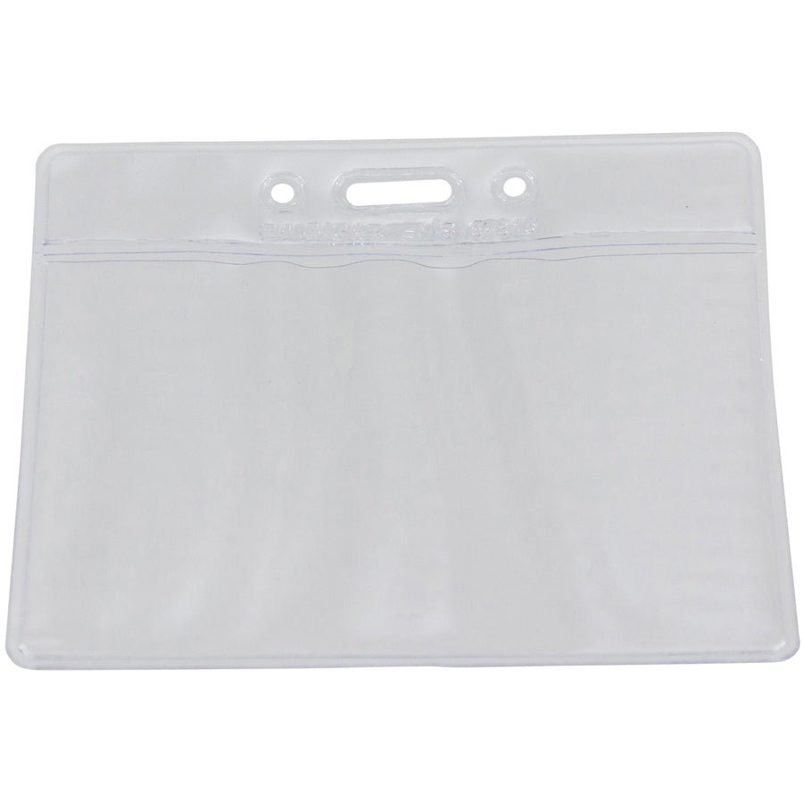 SICURIX Vinyl Punched ID Badge Holders - Horizontal - Horizontal - 2.5" x 3.5" x - Vinyl - 50 / Pack - Clear - 