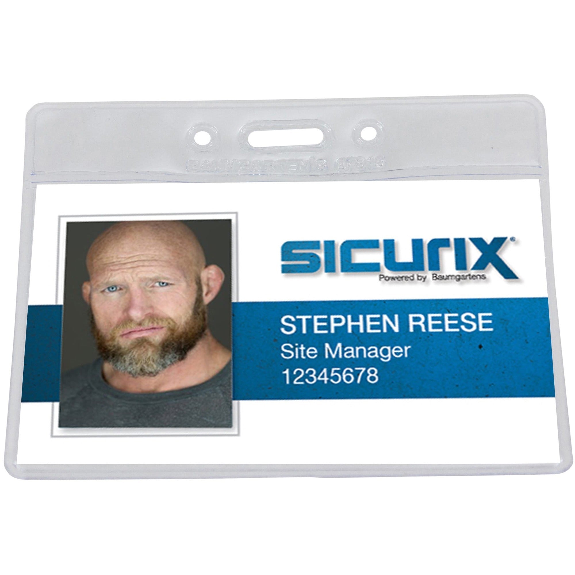 SICURIX Vinyl Punched ID Badge Holders - Horizontal - Horizontal - 2.5" x 3.5" x - Vinyl - 50 / Pack - Clear - 