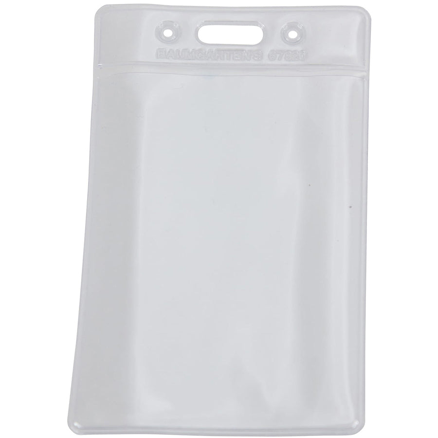 SICURIX Vinyl Punched ID Badge Holders - Vertical - Vertical - 3.5" x 2.5" x - Vinyl - 50 / Pack - Clear - 