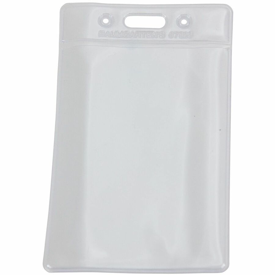 SICURIX Vinyl Punched ID Badge Holders - Vertical - Vertical - 3.5" x 2.5" x - Vinyl - 50 / Pack - Clear