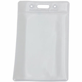 SICURIX Vinyl Punched ID Badge Holders - Vertical - Vertical - 3.5" x 2.5" x - Vinyl - 50 / Pack - Clear