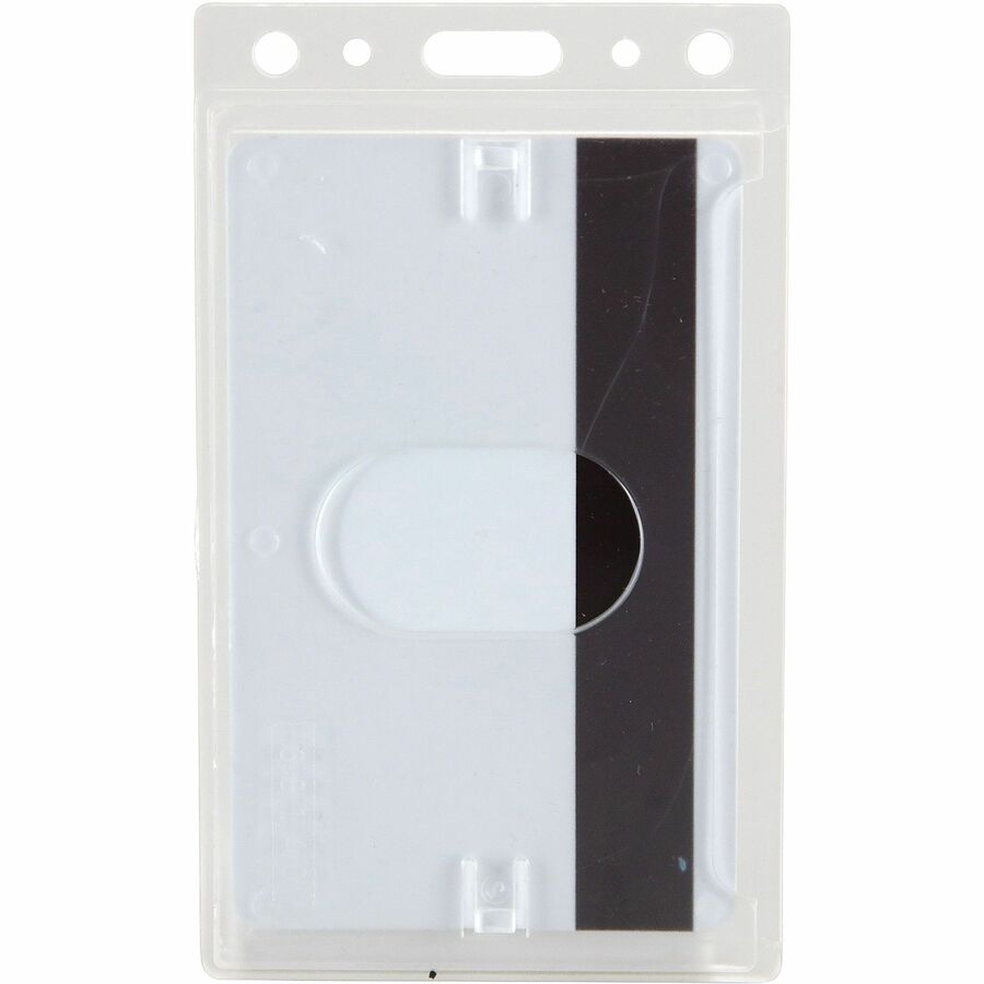 SICURIX Rigid PC ID Badge Dispensers with Thumb Slot - Vertical - Support 2.50" x 3.50" Media - Vertical - Polycarbonate - 25 / Pack - Clear