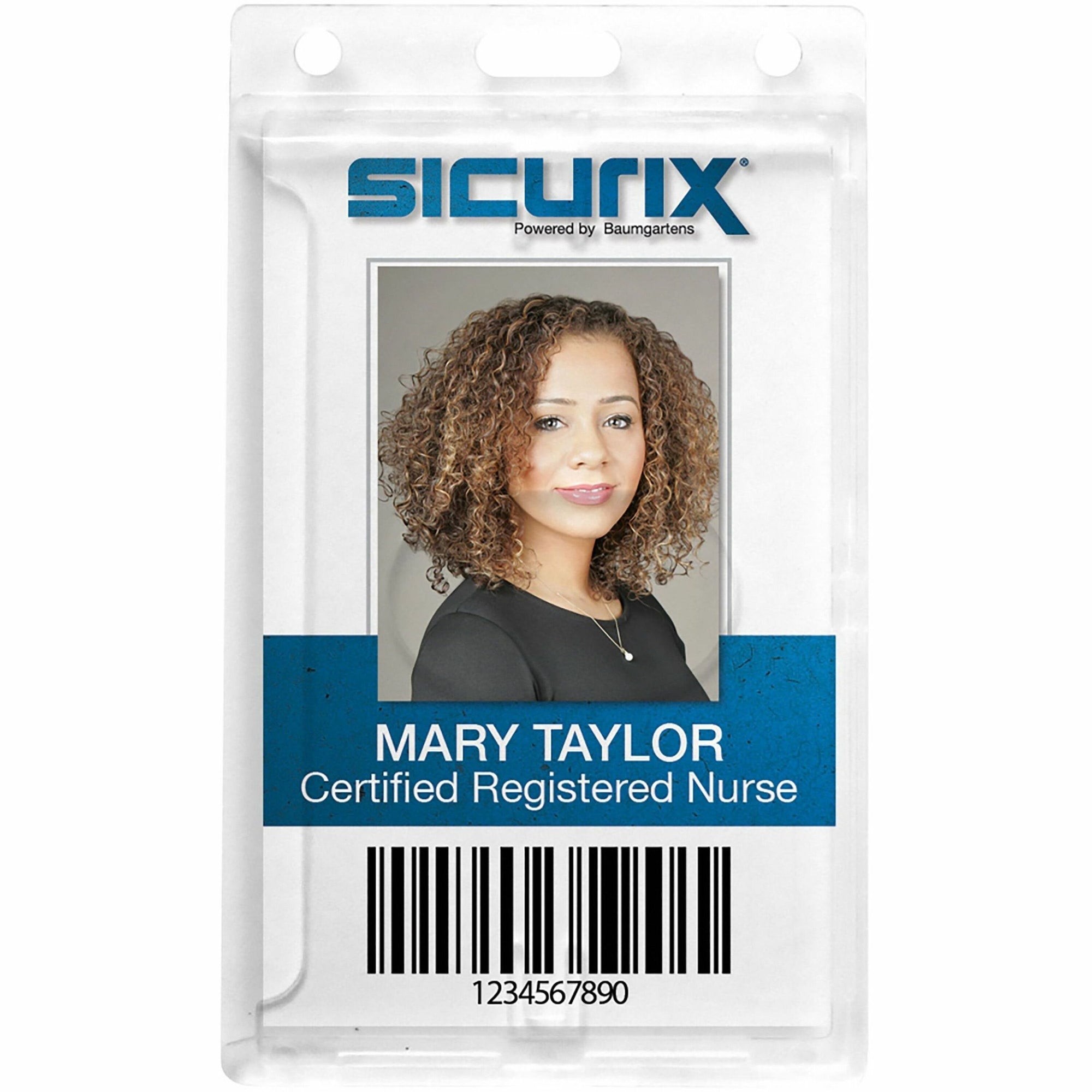 SICURIX Rigid PC ID Badge Dispensers with Thumb Slot - Vertical - Support 2.50" x 3.50" Media - Vertical - Polycarbonate - 25 / Pack - Clear