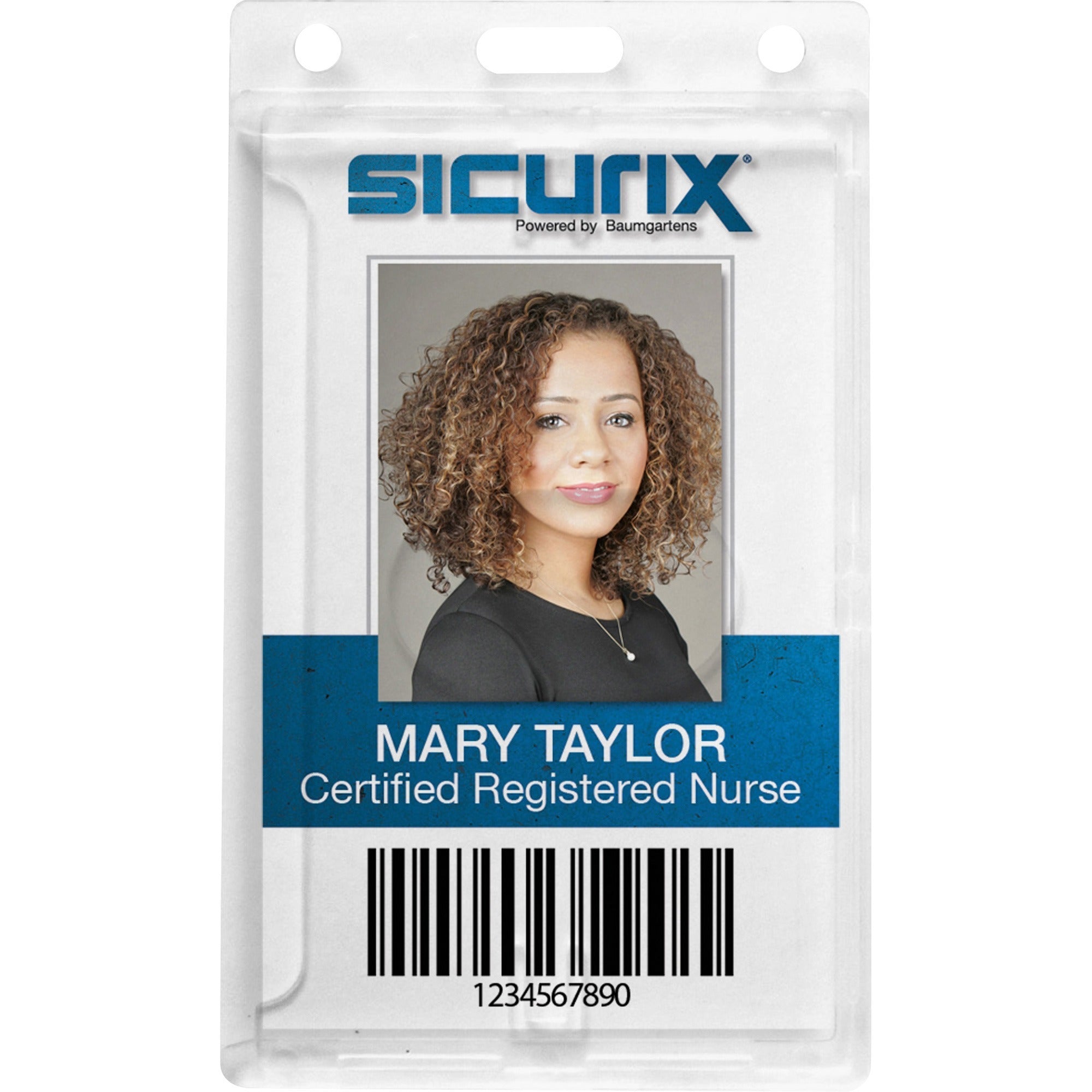 SICURIX Rigid PC ID Badge Dispensers with Thumb Slot - Vertical - Support 2.50" x 3.50" Media - Vertical - Polycarbonate - 25 / Pack - Clear - 