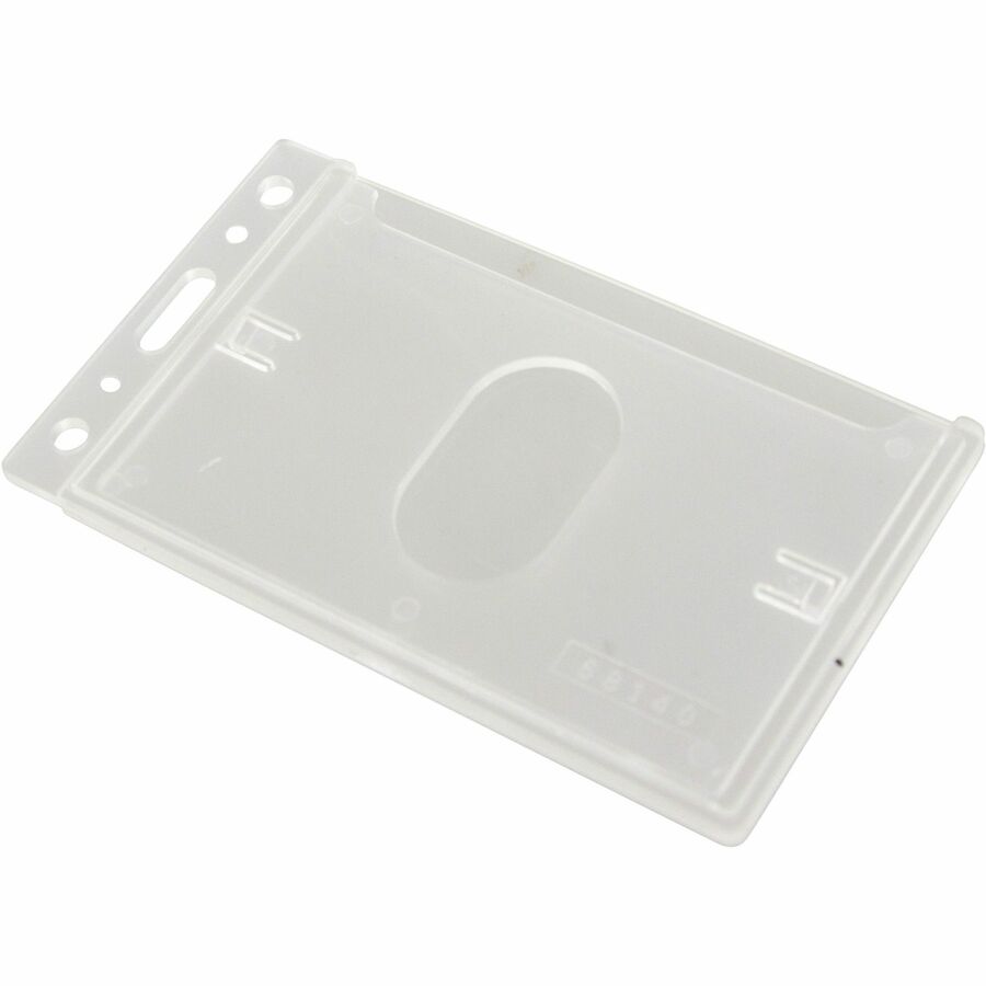 SICURIX Rigid PC ID Badge Dispensers with Thumb Slot - Vertical - Support 2.50" x 3.50" Media - Vertical - Polycarbonate - 25 / Pack - Clear