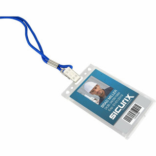SICURIX Rigid PC ID Badge Dispensers with Thumb Slot - Vertical - Support 2.50" x 3.50" Media - Vertical - Polycarbonate - 25 / Pack - Clear