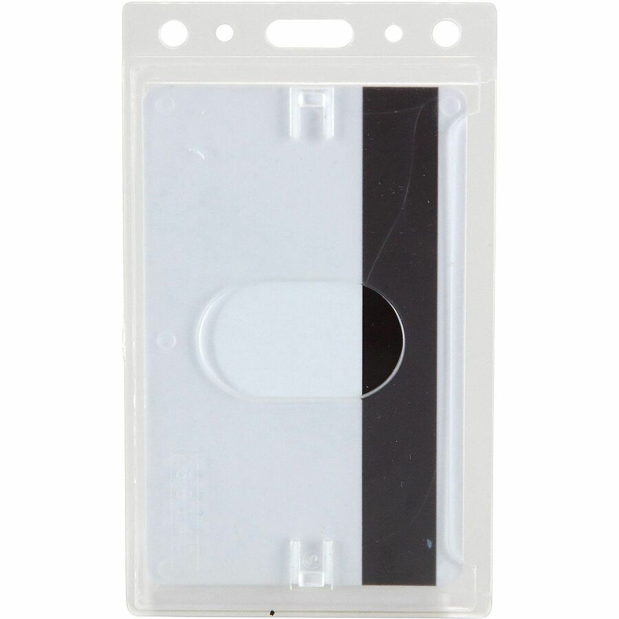 SICURIX Rigid PC ID Badge Dispensers with Thumb Slot - Vertical - Support 2.50" x 3.50" Media - Vertical - Polycarbonate - 25 / Pack - Clear