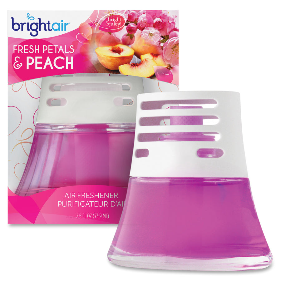 Bright Air Fresh Peach Scented Oil Air Freshener - Oil - 2.5 fl oz (0.1 quart) - Fresh Petals & Peach - 45 Day - 1 Each - Long Lasting - 