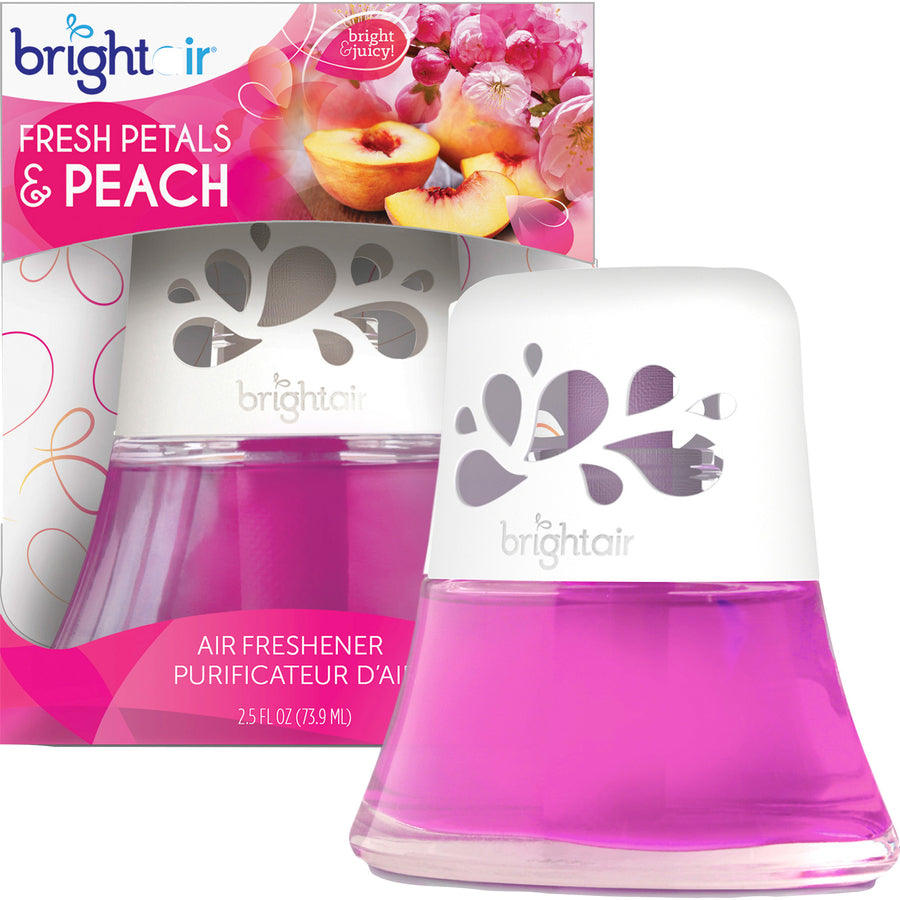 Bright Air Fresh Peach Scented Oil Air Freshener - Oil - 2.5 fl oz (0.1 quart) - Fresh Petals & Peach - 45 Day - 1 Each - Long Lasting - 