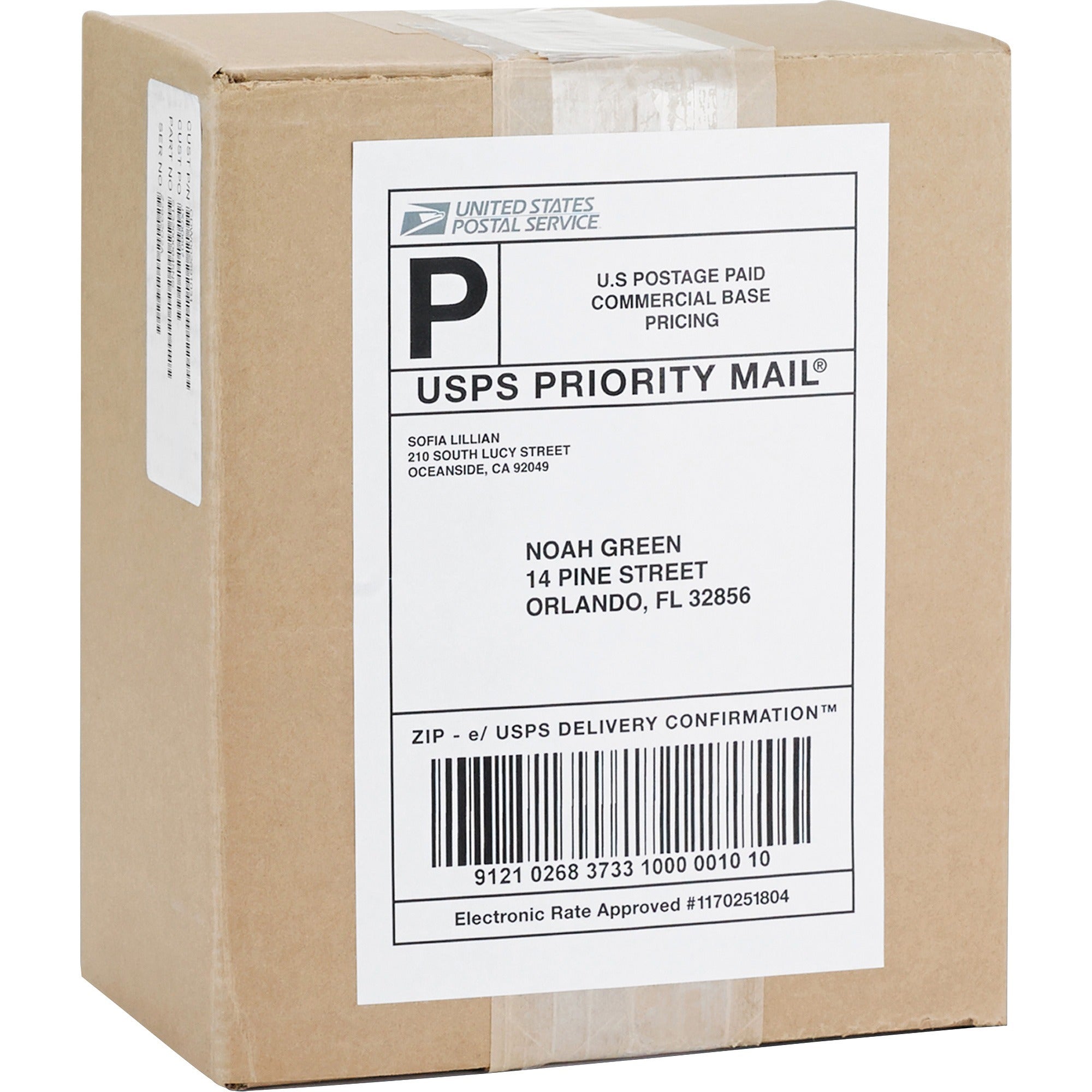 Business Source Shipping Labels - 5 1/2" Width x 8 1/2" Length - Permanent Adhesive - Rectangle - Laser, Inkjet - White - 2 / Sheet - 100 Total Sheets - 200 / Box - Lignin-free, Jam-free, Smudge Resistant - 