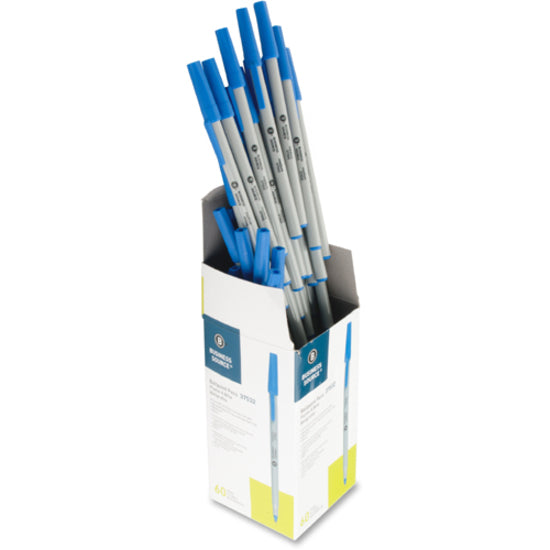 Business Source Bulk Pack Ballpoint Stick Pens - Medium Pen Point - Blue - Tungsten Carbide Tip - 60 / Box - 