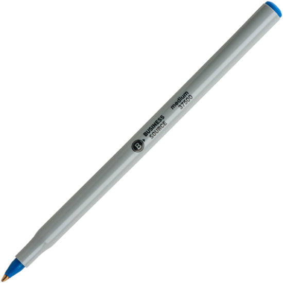 Business Source Bulk Pack Ballpoint Stick Pens - Medium Pen Point - Blue - Tungsten Carbide Tip - 60 / Box - 