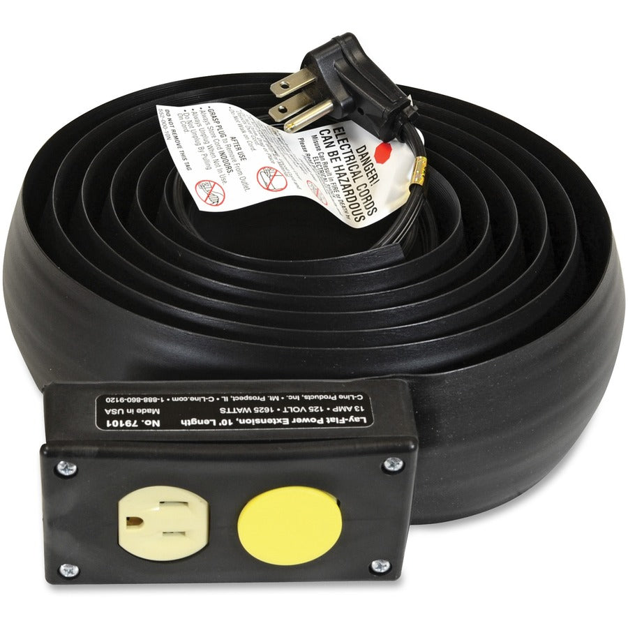 C-Line Lay-Flat Power Extension and Cord Cover - 10 Ft. Length, 1/PK, 79101 - 