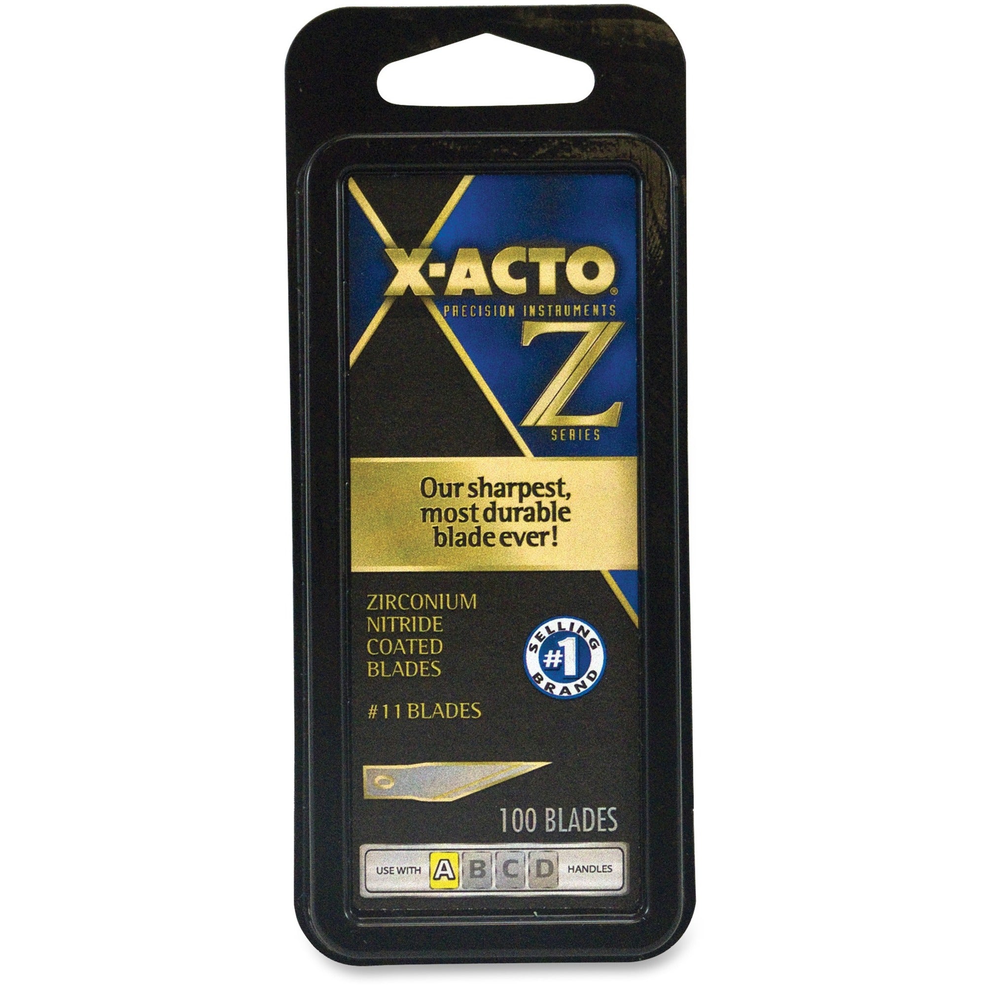 X-Acto Z-Series Knife No.11 Fine Point Blades - #11 - Self-sharpening - 100 / Box - Gold - 