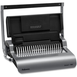 Quasar 500 Manual Comb Binding System, 500 Sheets, 18.13 x 15.38 x 5.13, Metallic Gray