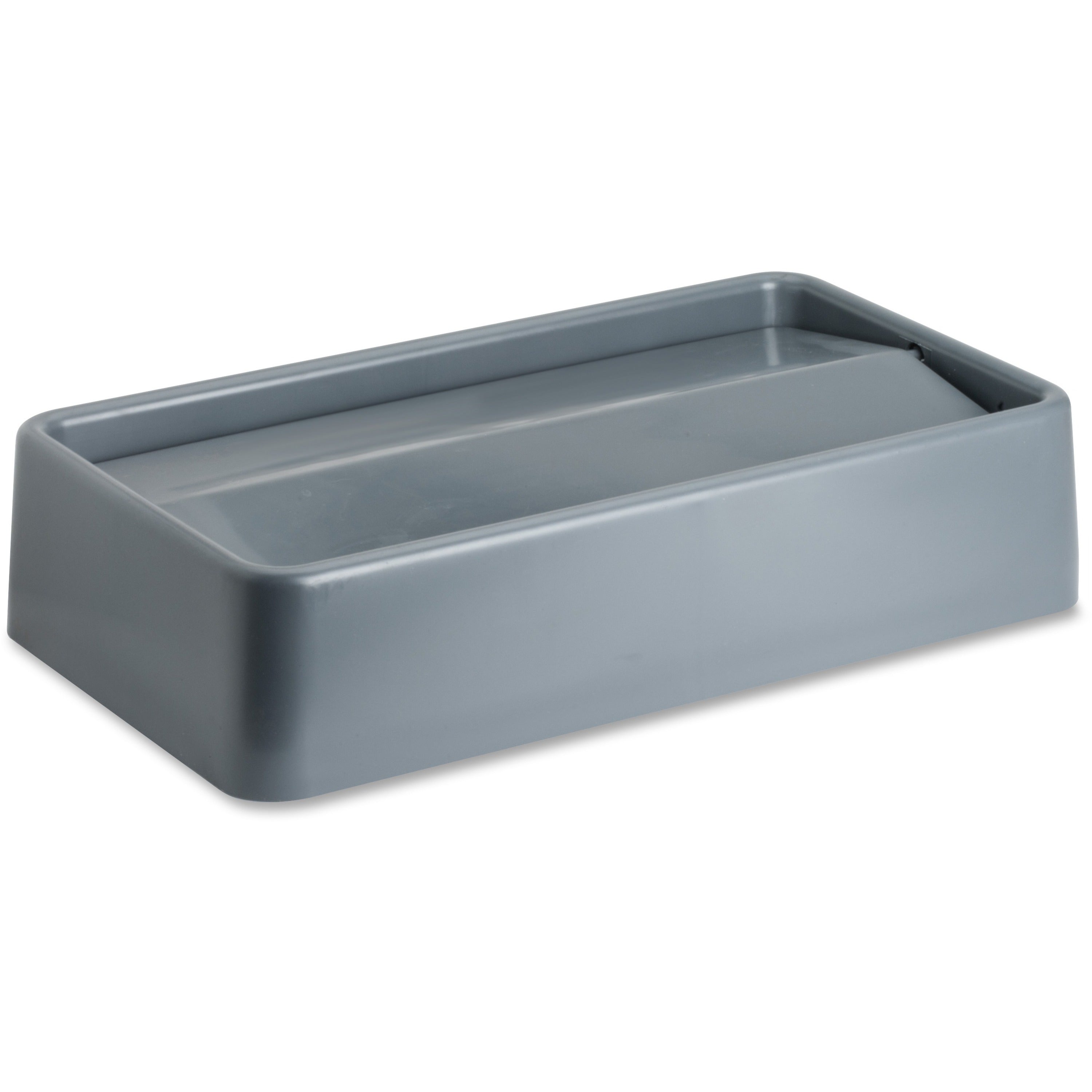 Genuine Joe Space-Saving Container Swing Lid - Rectangular - 1 Each - Gray - 1