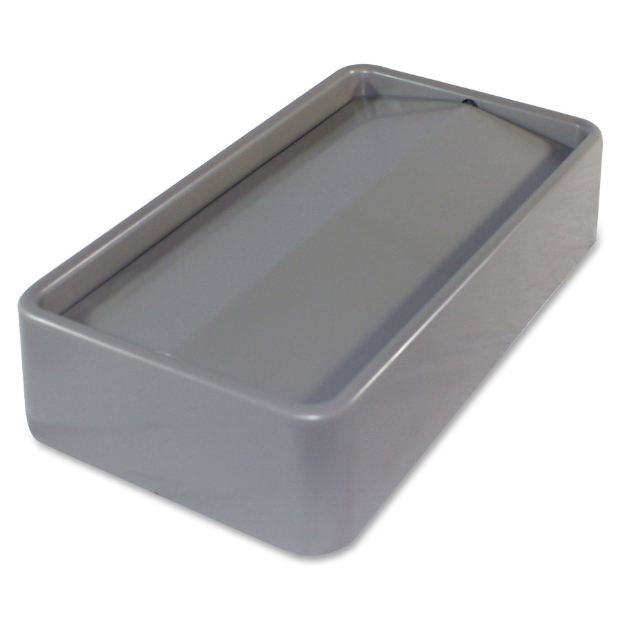 Genuine Joe Space-Saving Container Swing Lid - Rectangular - 1 Each - Gray - 7