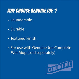 Genuine Joe Microfiber Wet Mophead Refill - Small - MicroFiber - Blue - 1Each