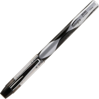 Integra Liquid Ink Rollerball Pens - Fine Pen Point - 0.7 mm Pen Point Size - Black - Black Barrel - Metal Tip - 1 Dozen - 