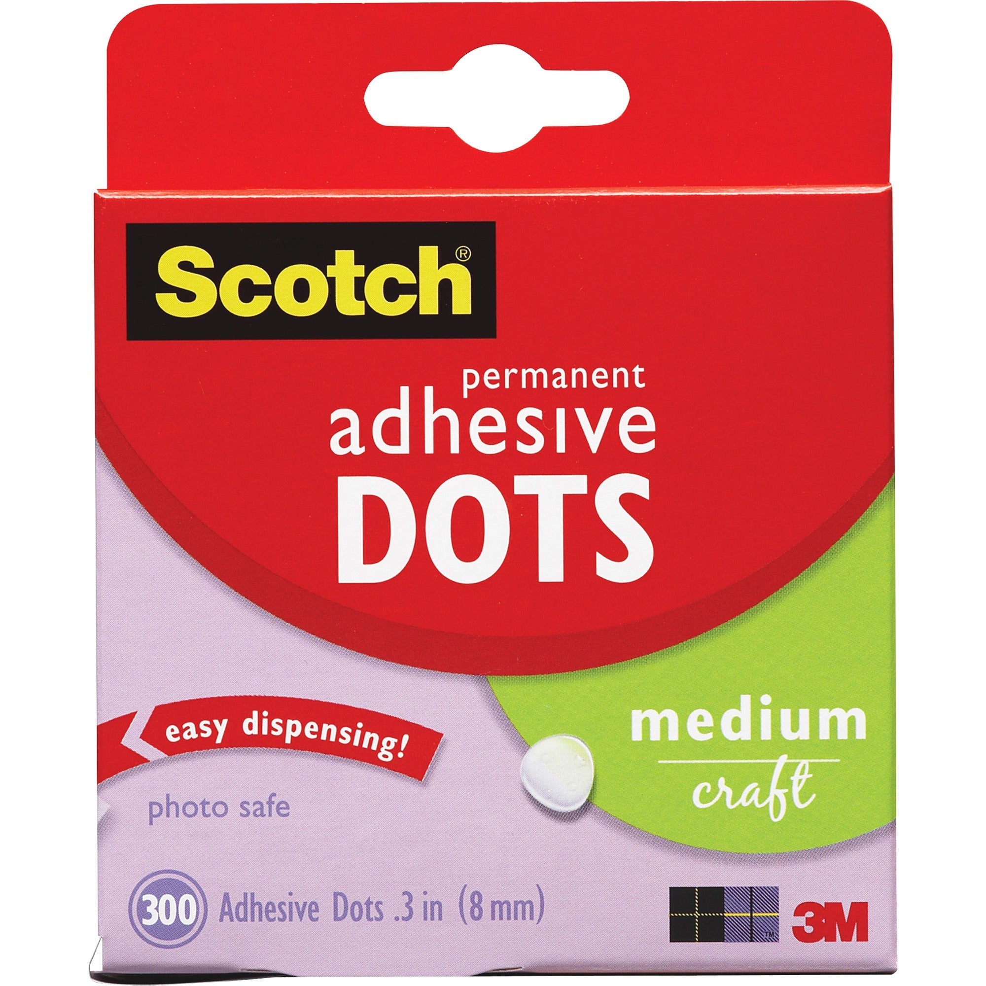 Scotch Medium Craft Permanent Adhesive Dots, Sold as 1 Box - 1