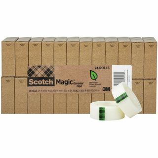 Magic Greener Tape, 1" Core, 0.75" x 75 ft, Clear, 24/Pack