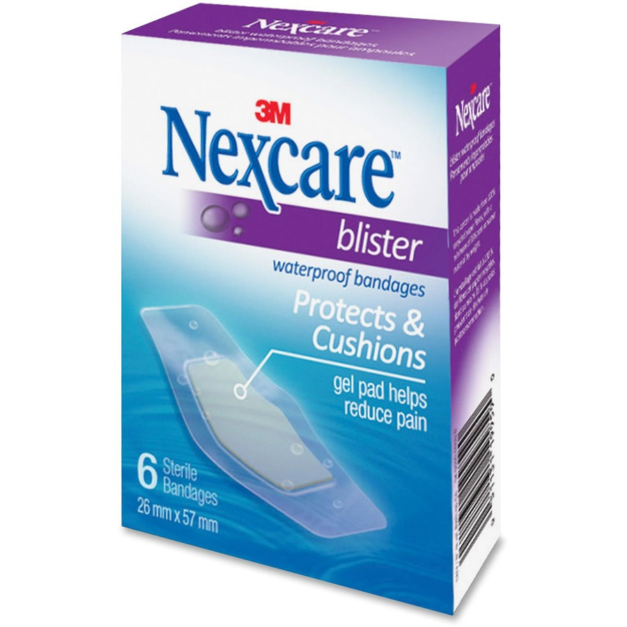 Nexcare Blister Waterproof Bandages - 1 Size - 1.06" x 2.25" - 6/Box - Clear