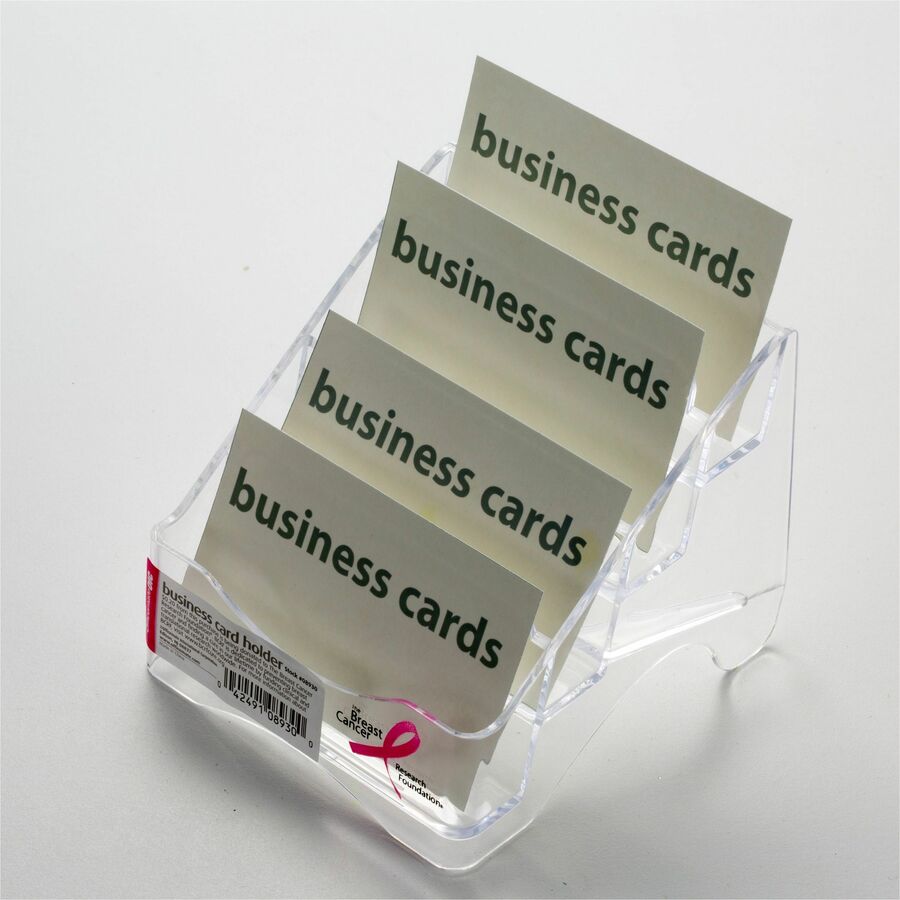 Officemate 4-tier BCA Business Card Holder - 4" x 3.8" x 4" x - Plastic - 1 Each - Clear