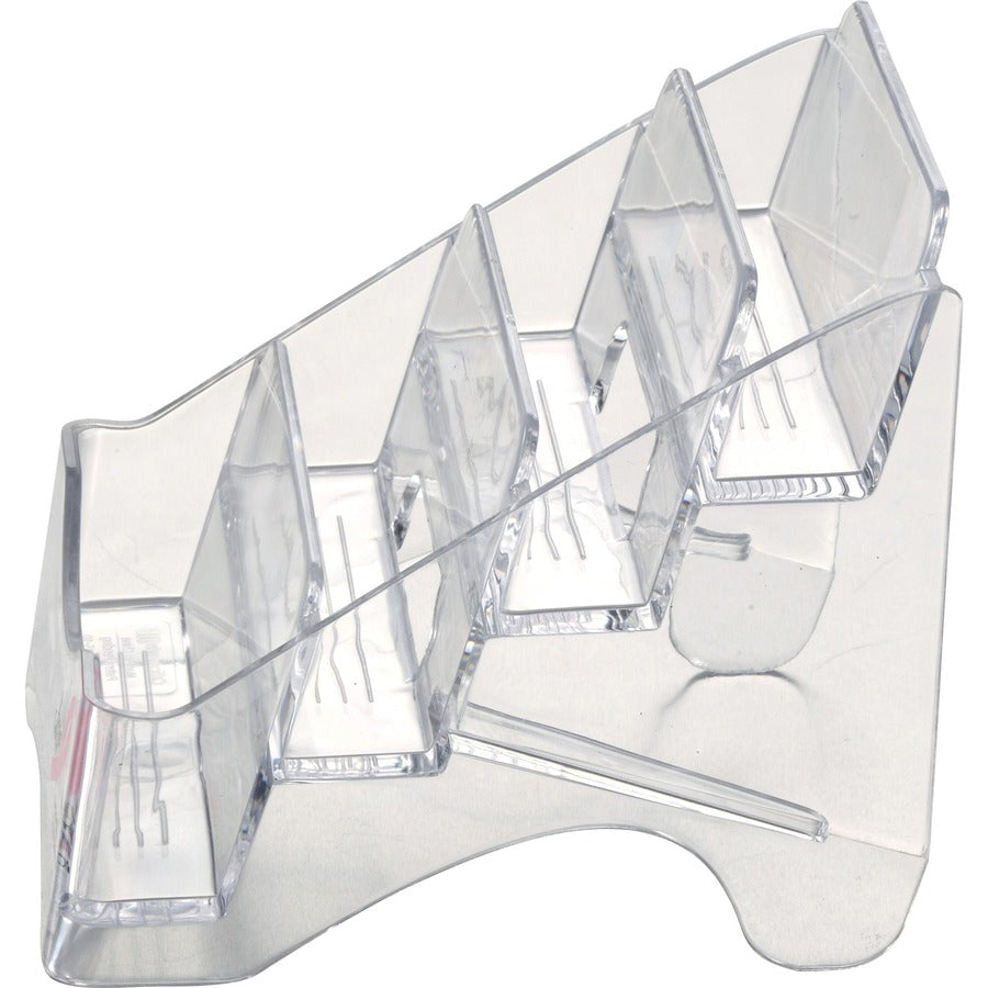 Officemate 4-tier BCA Business Card Holder - 4" x 3.8" x 4" x - Plastic - 1 Each - Clear