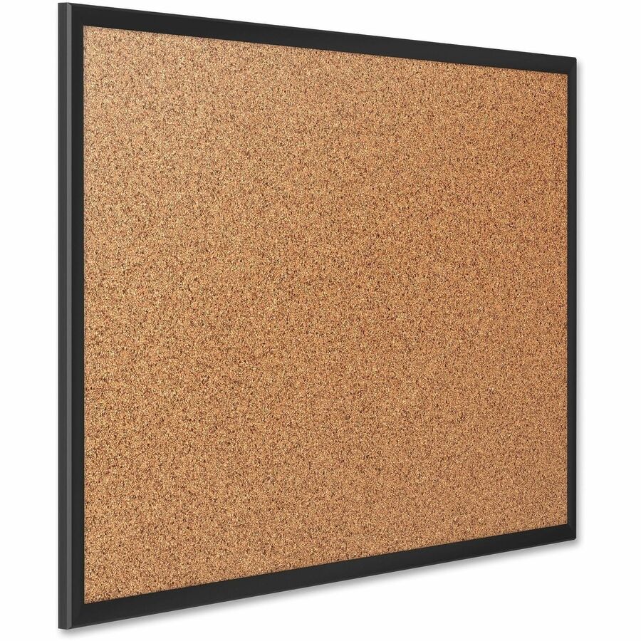 Quartet Classic Series Bulletin Board - 36" Height x 60" Width - Brown Natural Cork Surface - Self-healing, Durable, Sturdy - Black Aluminum Frame - 1 Each