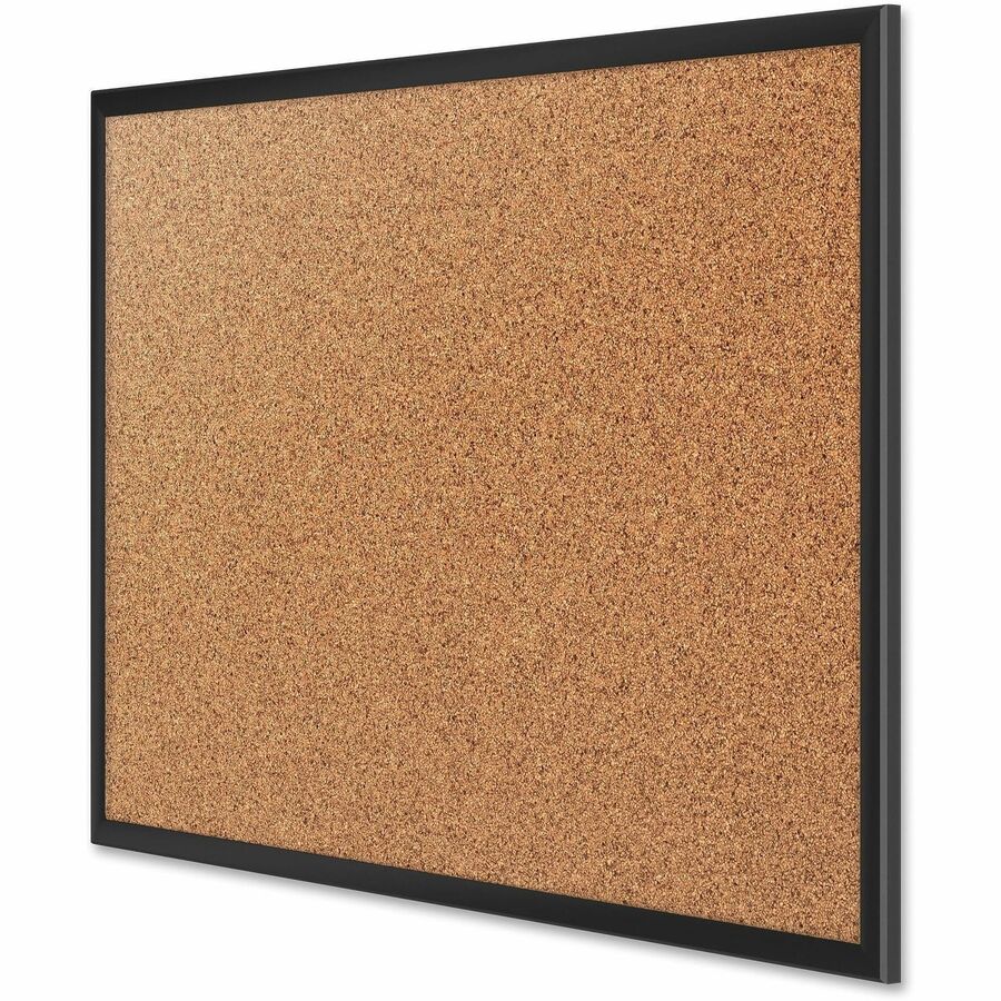 Quartet Classic Series Bulletin Board - 36" Height x 60" Width - Brown Natural Cork Surface - Self-healing, Durable, Sturdy - Black Aluminum Frame - 1 Each