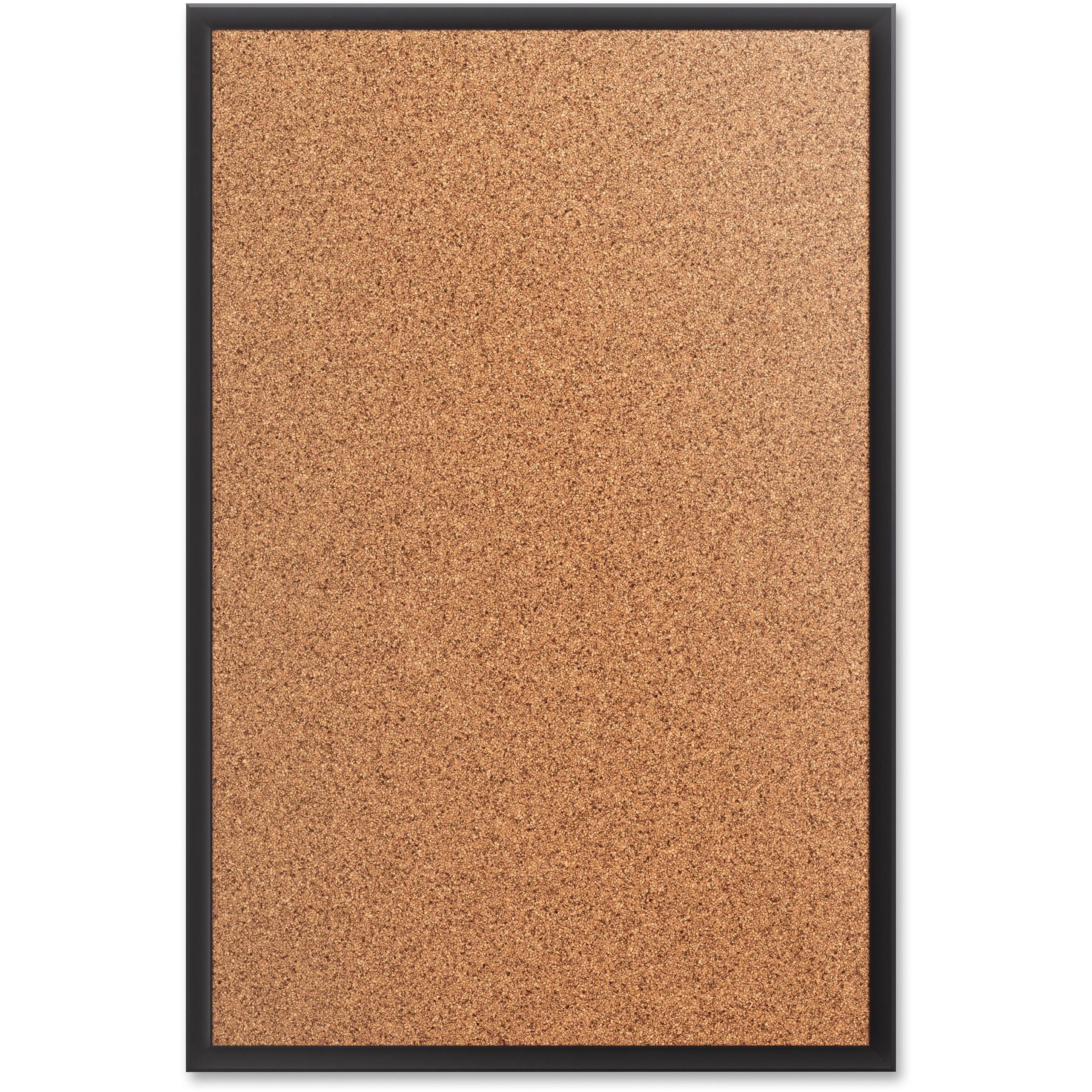 Quartet Classic Series Bulletin Board - 36" Height x 60" Width - Brown Natural Cork Surface - Self-healing, Durable, Sturdy - Black Aluminum Frame - 1 Each - 