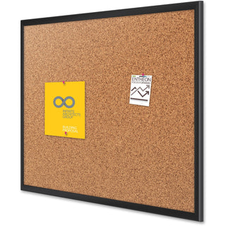 Quartet Classic Series Bulletin Board - 48" Height x 72" Width - Brown Natural Cork Surface - Self-healing, Durable, Sturdy - Black Aluminum Frame - 1 Each - 