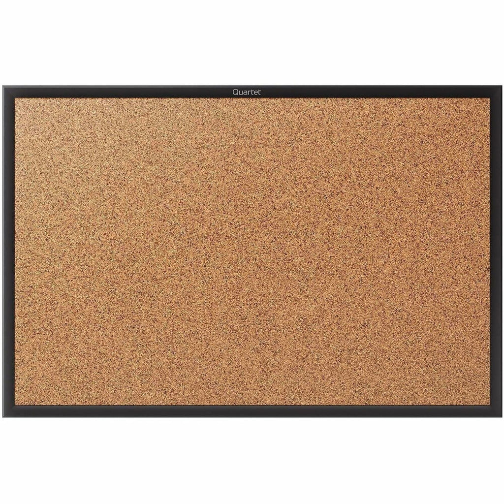 Quartet Classic Series Bulletin Board - 48" Height x 72" Width - Brown Natural Cork Surface - Self-healing, Durable, Sturdy - Black Aluminum Frame - 1 Each