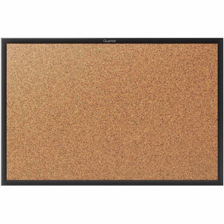 Quartet Classic Series Bulletin Board - 48" Height x 72" Width - Brown Natural Cork Surface - Self-healing, Durable, Sturdy - Black Aluminum Frame - 1 Each