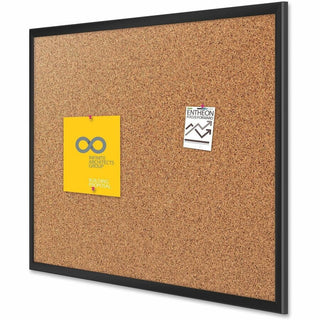 Quartet Classic Series Bulletin Board - 48" Height x 96" Width - Brown Natural Cork Surface - Self-healing, Durable, Sturdy - Black Aluminum Frame - 1 Each