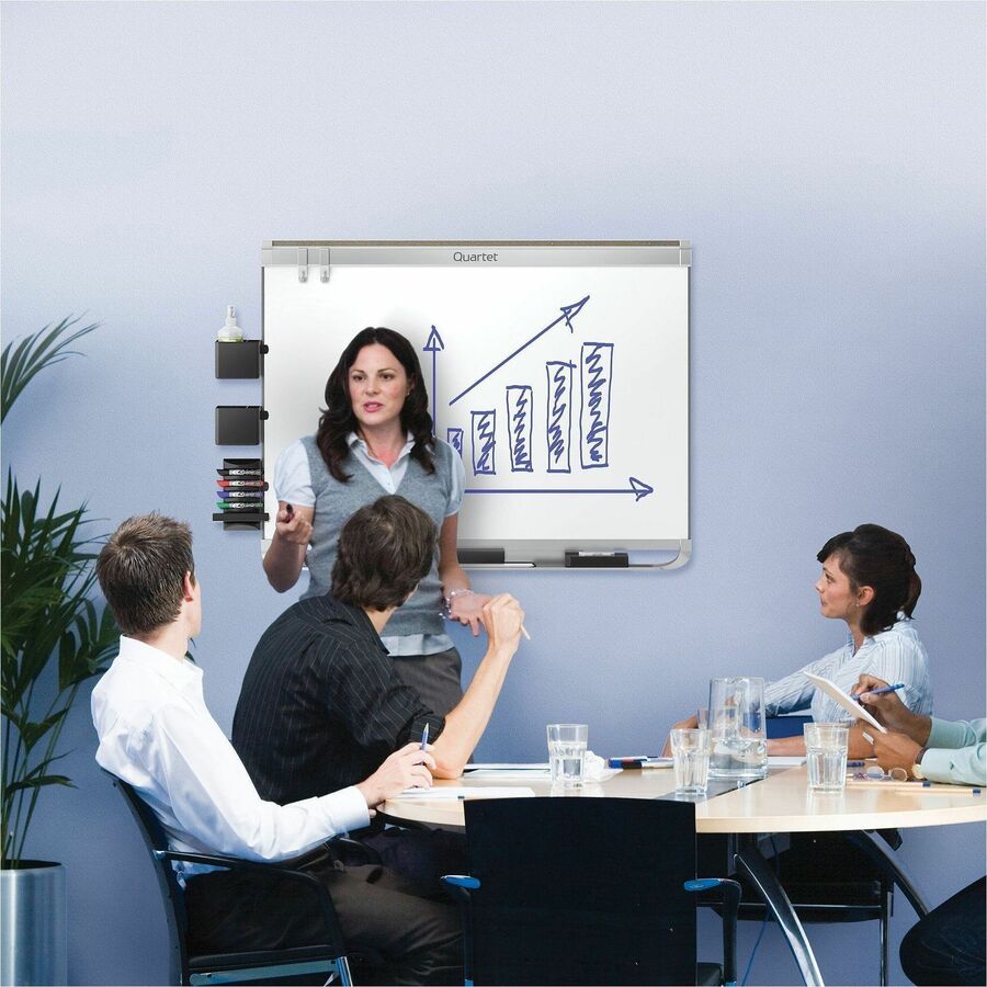 Prestige 2 DuraMax Magnetic Porcelain, 48 x 36, White Surface, Silver Aluminum/Plastic Frame