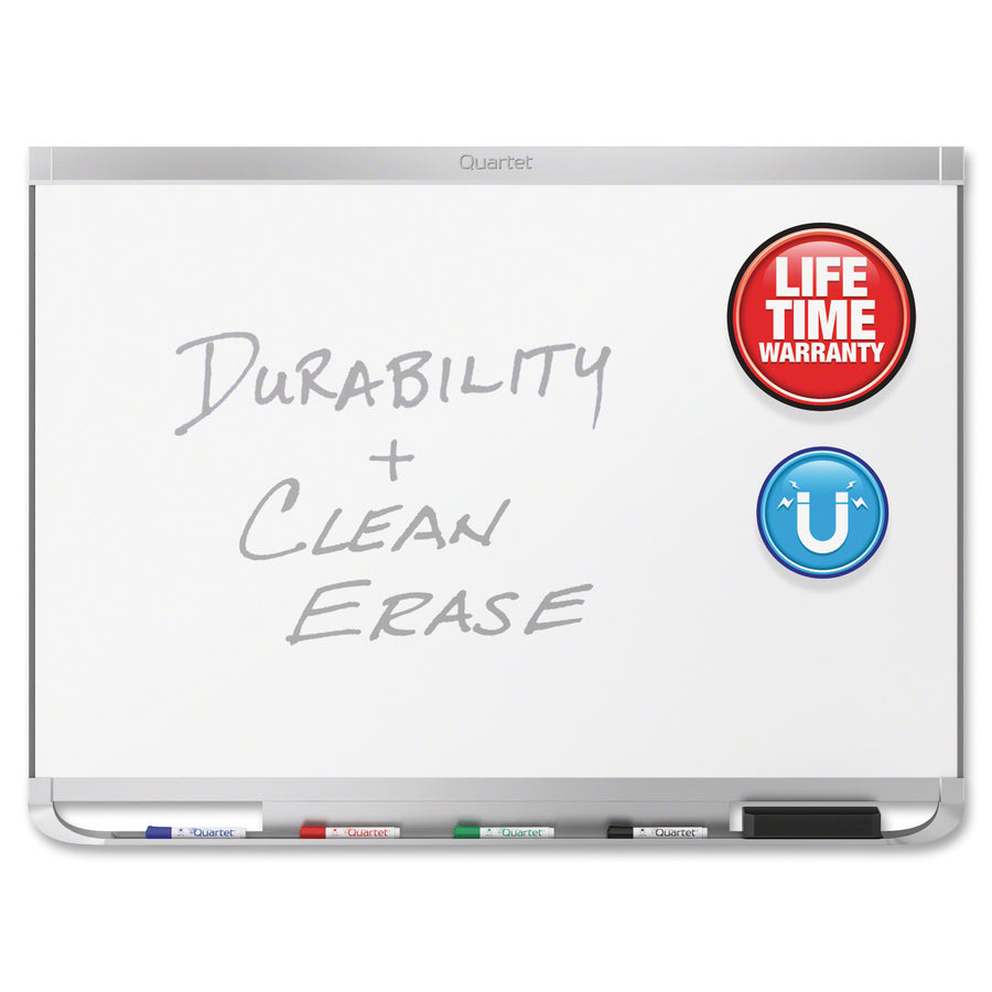 Quartet Prestige 2 Dry-Erase Board - 72" (6 ft) Width x 48" (4 ft) Height - White Porcelain Surface - Silver Aluminum Frame - Horizontal - Magnetic - 1 Each - TAA Compliant - 
