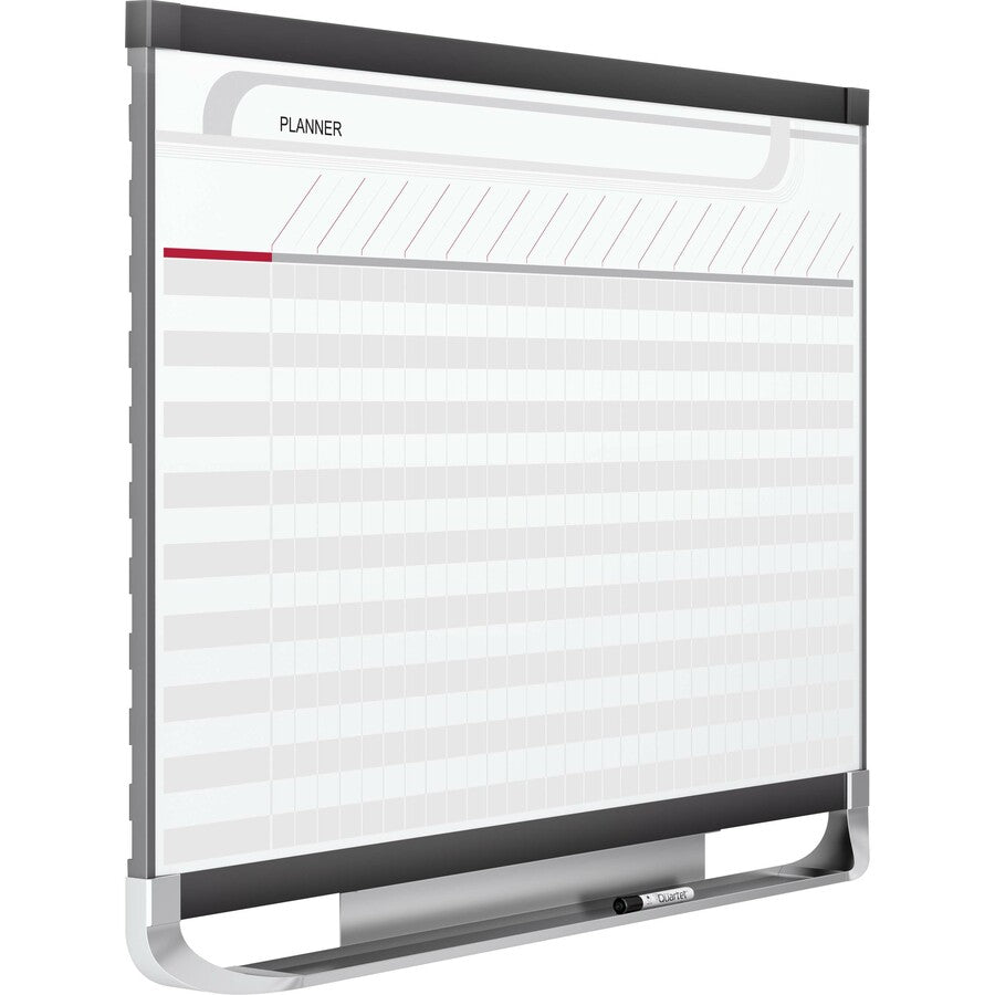 Quartet Prestige 2 Total Erase Chart Planner Board - White, Graphite - 24" Height x 36" Width - Durable, Stain Resistant, Magnetic, Ghost Resistant, Marker Tray, Mountable, Maintenance Schedule - 1 Each - 