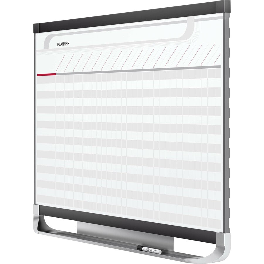 Quartet Prestige 2 Total Erase Chart Planner Board - White, Graphite - 24" Height x 36" Width - Durable, Stain Resistant, Magnetic, Ghost Resistant, Marker Tray, Mountable, Maintenance Schedule - 1 Each - 