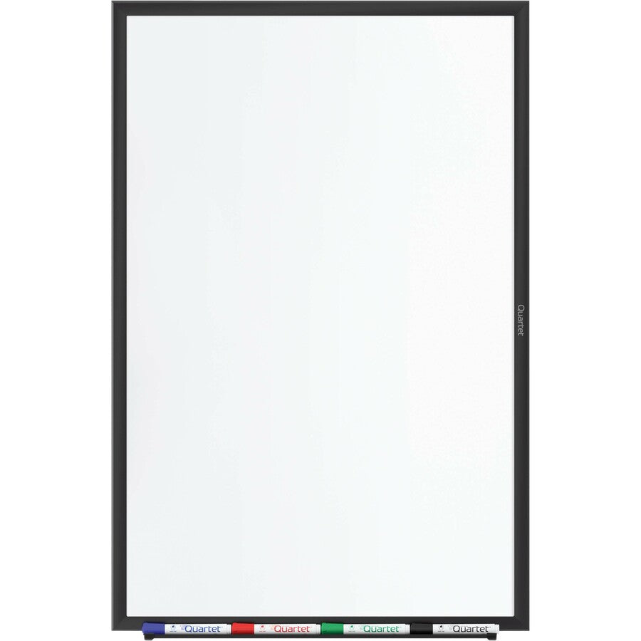 Quartet Classic Magnetic Whiteboard - 60" (5 ft) Width x 36" (3 ft) Height - White Painted Steel Surface - Black Aluminum Frame - Horizontal/Vertical - Magnetic - 1 Each - 