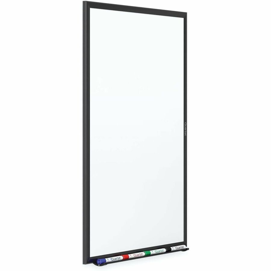 Quartet Classic Magnetic Whiteboard - 72" (6 ft) Width x 48" (4 ft) Height - White Painted Steel Surface - Black Aluminum Frame - Horizontal/Vertical - Magnetic - 1 Each - TAA Compliant
