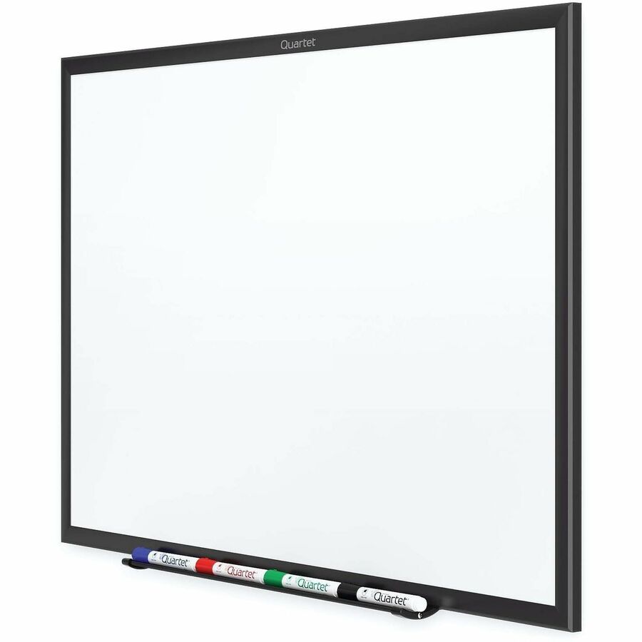 Quartet Classic Magnetic Whiteboard - 72" (6 ft) Width x 48" (4 ft) Height - White Painted Steel Surface - Black Aluminum Frame - Horizontal/Vertical - Magnetic - 1 Each - TAA Compliant