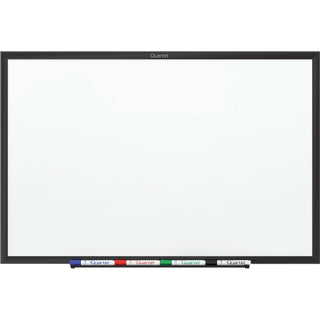Quartet Classic Magnetic Whiteboard - 96" (8 ft) Width x 48" (4 ft) Height - White Painted Steel Surface - Black Aluminum Frame - Horizontal/Vertical - Magnetic - 1 Each - TAA Compliant