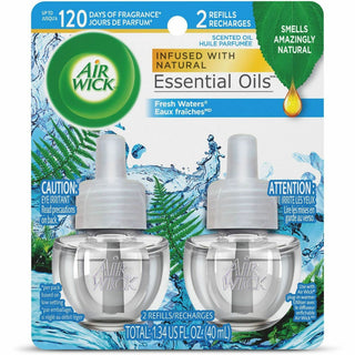 Scented Oil Refill, Fresh Waters, .67oz, 2/Pack, Sold as 1 Package - 1